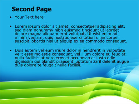 Modèle PowerPoint de bleu et vert, Diapositive 2, 06987, Abstrait / Textures — PoweredTemplate.com