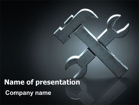 款式化的灰色工具PowerPoint模板, 免费 PowerPoint模板, 07024, 公用事业/工业 — PoweredTemplate.com