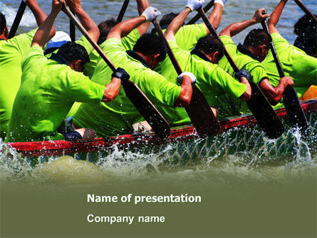 划船比赛PowerPoint模板, 免费 PowerPoint模板, 07053, 运动的 — PoweredTemplate.com