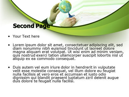 地上の地球と地図 - PowerPointテンプレート, スライド 2, 07100, グローバル — PoweredTemplate.com