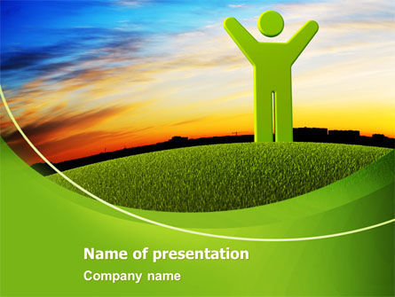Plantilla de PowerPoint - hombre verde, Gratis Plantilla de PowerPoint, 07156, Naturaleza y medio ambiente — PoweredTemplate.com