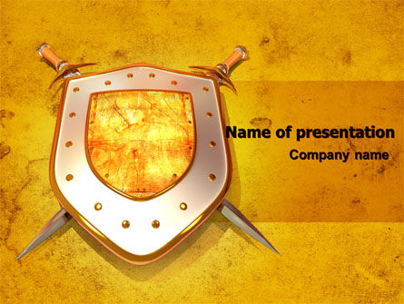 Shield And Swords PowerPoint Template, Free PowerPoint Template, 07298, Legal — PoweredTemplate.com