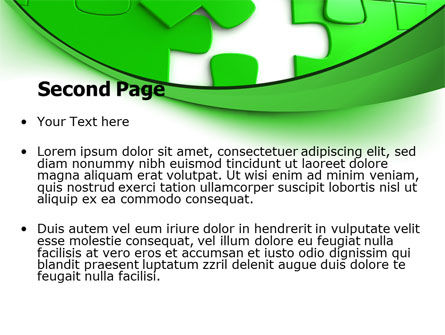 緑のパズル - PowerPointテンプレート, スライド 2, 07306, コンサルティング — PoweredTemplate.com