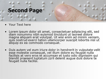 Plantilla de PowerPoint - libro en braille, Diapositiva 2, 07355, Education & Training — PoweredTemplate.com