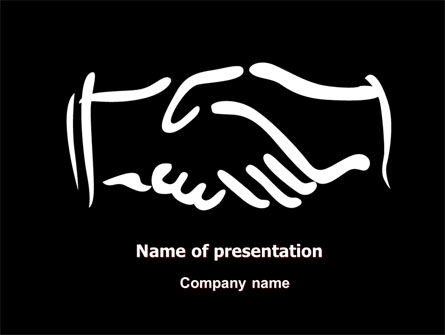 Schematic View Of A Handshake PowerPoint Template, Free PowerPoint Template, 07356, Business — PoweredTemplate.com