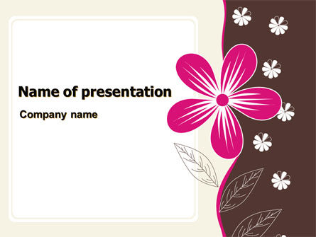 Fuchsia Bloem PowerPoint Template, Gratis PowerPoint-sjabloon, 07364, Abstract/Textuur — PoweredTemplate.com