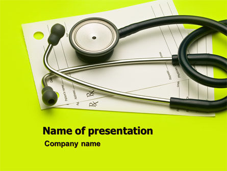 Phonendoscope With Medical Records PowerPoint Template, 07449, Medical — PoweredTemplate.com
