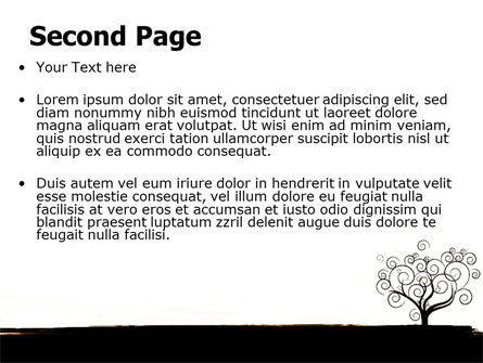 Templat PowerPoint Siluet Pohon Pada Latar Belakang Kuning, Slide 2, 07507, Art & Entertainment — PoweredTemplate.com