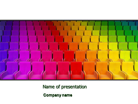 Spectrum Colored Chairs PowerPoint Template, Free PowerPoint Template, 07540, Careers/Industry — PoweredTemplate.com