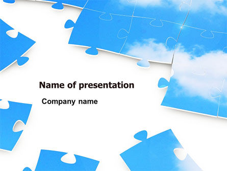Sky Puzzel PowerPoint Template, Gratis PowerPoint-sjabloon, 07563, Advisering — PoweredTemplate.com