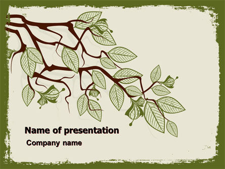 春天树枝PowerPoint模板, PowerPoint模板, 07591, 自然与环境 — PoweredTemplate.com