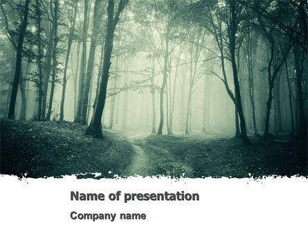 霧の中の森 - PowerPointテンプレート, 無料 PowerPointテンプレート, 07601, 自然＆環境 — PoweredTemplate.com
