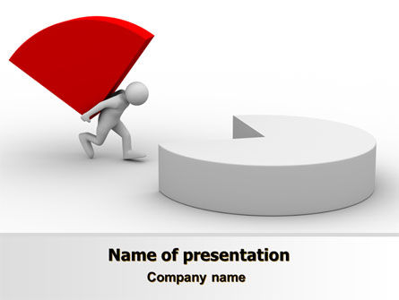 Pie Chart Sector Carried By Man PowerPoint Template, Free PowerPoint Template, 07619, Consulting — PoweredTemplate.com