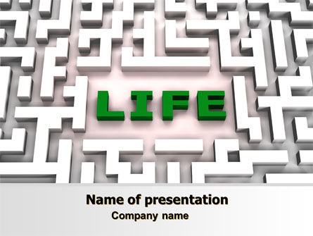生命迷宫PowerPoint模板, 免费 PowerPoint模板, 07658, 商业概念 — PoweredTemplate.com