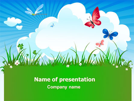 Summer Meadow PowerPoint Template, 07697, Nature & Environment — PoweredTemplate.com