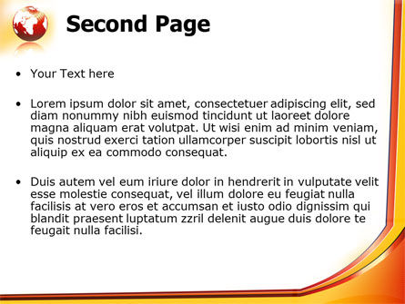 Orange Globe Theme PowerPoint Template, Slide 2, 07723, Global — PoweredTemplate.com