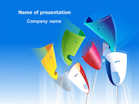 Maskers PowerPoint Template, Gratis PowerPoint-sjabloon, 07724, Art & Entertainment — PoweredTemplate.com