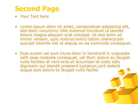 Plantilla de PowerPoint - cubos amarillos, Diapositiva 2, 07763, Abstracto / Texturas — PoweredTemplate.com