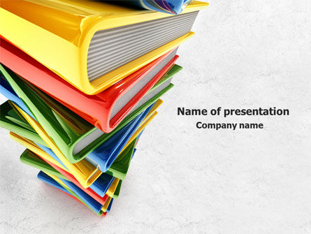 Pile of Books PowerPoint Template, 07825, Education & Training — PoweredTemplate.com