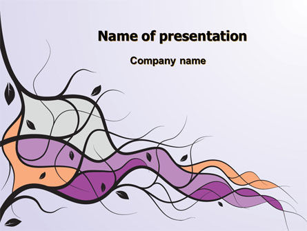 Wavy Branches PowerPoint Template, Free PowerPoint Template, 07865, Abstract/Textures — PoweredTemplate.com
