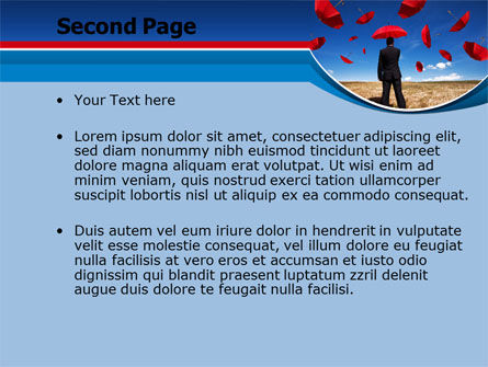 落ちる傘 - PowerPointテンプレート, スライド 2, 07886, コンサルティング — PoweredTemplate.com
