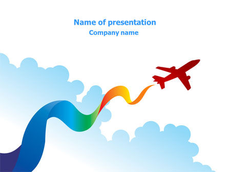 Airplane Illustration PowerPoint Template, PowerPoint Template, 07917, Cars and Transportation — PoweredTemplate.com