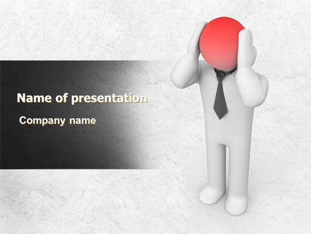 3D Man with Headache PowerPoint Template, Free PowerPoint Template, 07936, Consulting — PoweredTemplate.com
