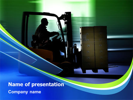 Loader In The Warehouse PowerPoint Template, 07952, Utilities/Industrial — PoweredTemplate.com