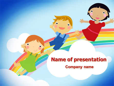 Over the Rainbow PowerPoint Template, PowerPoint Template, 07956, Education & Training — PoweredTemplate.com