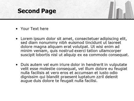 Templat PowerPoint Gratis Pencakar Langit Abu-abu, Slide 2, 07974, Konstruksi — PoweredTemplate.com