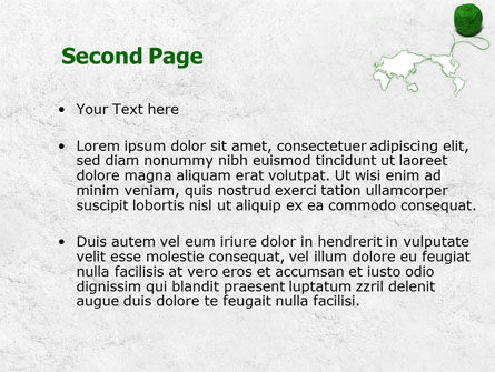 Tangle Of Green Yarn Around The World PowerPoint Template, Slide 2, 07981, Global — PoweredTemplate.com