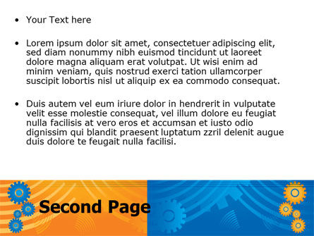 Plantilla de PowerPoint - azul amarillo engranado, Diapositiva 2, 07986, Negocios — PoweredTemplate.com