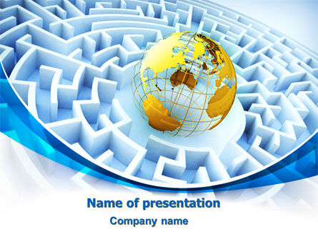 世界の迷路 - PowerPointテンプレート, 無料 PowerPointテンプレート, 08011, グローバル — PoweredTemplate.com