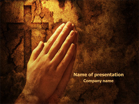 Prayer Hands PowerPoint Template, 08023, Religious/Spiritual — PoweredTemplate.com