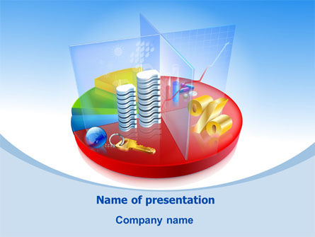 Plantilla de PowerPoint - gráfico de sectores comerciales, Gratis Plantilla de PowerPoint, 08089, Finanzas / Contabilidad — PoweredTemplate.com
