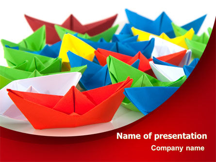 Paper Ships PowerPoint Template, Free PowerPoint Template, 08096, Cars and Transportation — PoweredTemplate.com