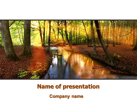 Autumn Forest PowerPoint Template, 08132, Nature & Environment — PoweredTemplate.com