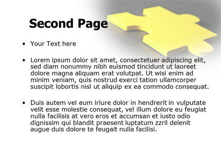 Plantilla de PowerPoint gratis - rompecabezas amarillo en una superficie gris oscuro, Diapositiva 2, 08165, Consultoría — PoweredTemplate.com