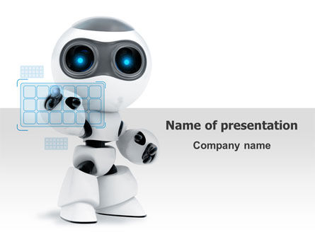 Modelo do PowerPoint - modelo de robô, Modelo do PowerPoint, 08181, Tecnologia e Ciência — PoweredTemplate.com