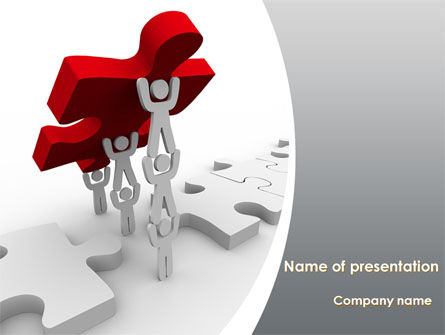Jigsaw Lifting PowerPoint Template, 08200, Consulting — PoweredTemplate.com