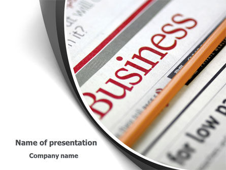 Business Newspaper PowerPoint Template, Free PowerPoint Template, 08203, Business — PoweredTemplate.com