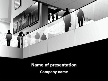 Business Center In Grijze Kleuren PowerPoint Template, Gratis PowerPoint-sjabloon, 08250, Bedrijf — PoweredTemplate.com