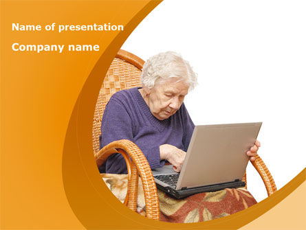 老人和电脑PowerPoint模板, 免费 PowerPoint模板, 08277, 技术与科学 — PoweredTemplate.com