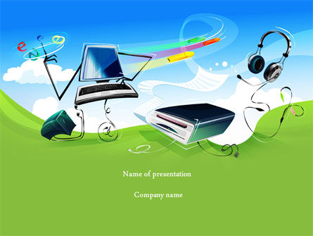 Modelo do PowerPoint - acessórios para computadores, 08281, Tecnologia e Ciência — PoweredTemplate.com