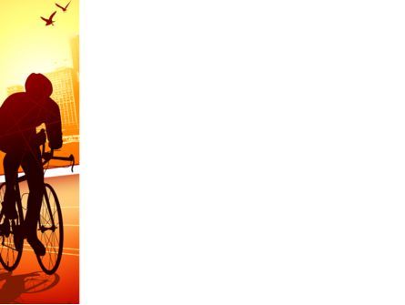 自行车在夕阳赛车PowerPoint模板, 幻灯片 3, 08301, 运动的 — PoweredTemplate.com