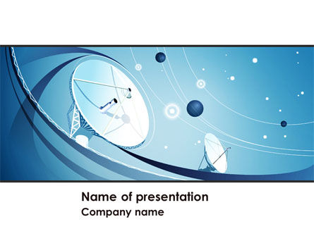 桅杆上的抛物面天线PowerPoint模板, 免费 PowerPoint模板, 08348, 电信 — PoweredTemplate.com