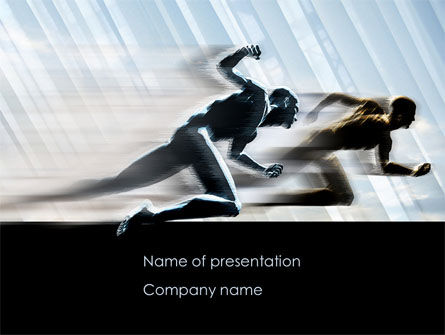 Running Athletes PowerPoint Template, 08386, Sports — PoweredTemplate.com