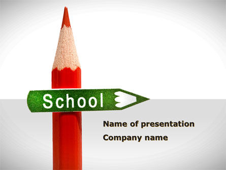 School Sign PowerPoint Template, 08395, Education & Training — PoweredTemplate.com