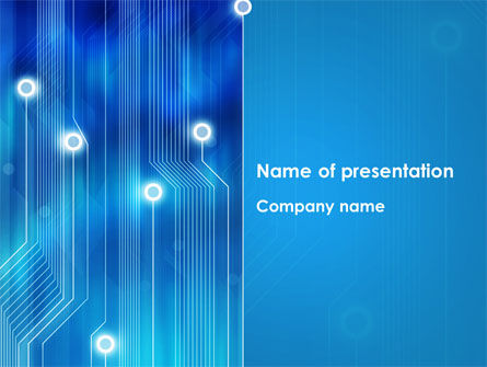 Blue Circuit PowerPoint Template, 08400, Technology and Science — PoweredTemplate.com