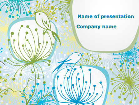 Flowers and Birds PowerPoint Template, 08401, Nature & Environment — PoweredTemplate.com